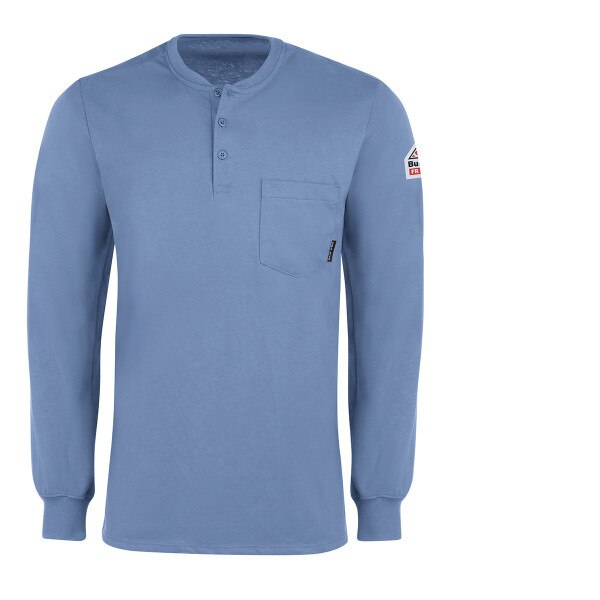 Bulwark Men's FR Lightweight Henley in Light Blue